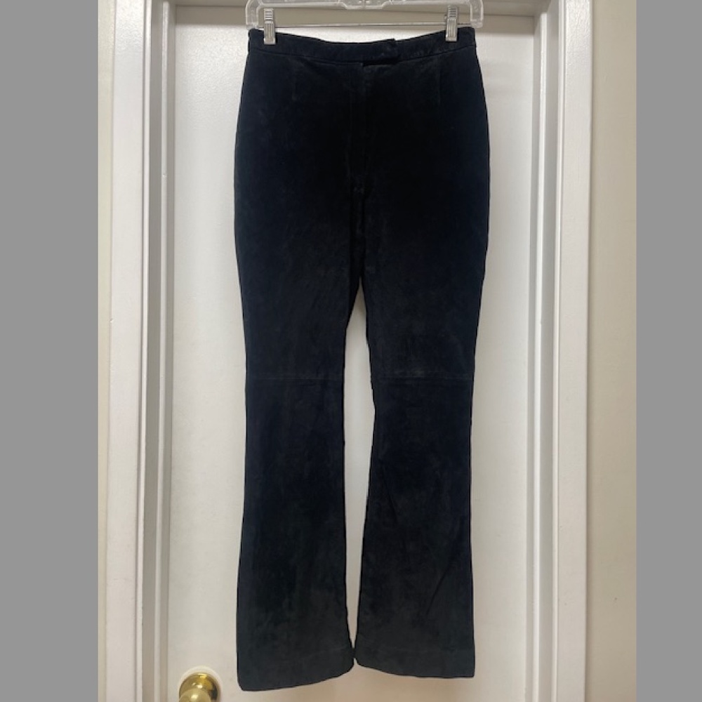 Valerie Stevens Black Suede Leather Pants Fully Lined